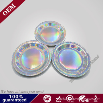 Shiny Iridescent Hot Sale Popular Disposable Paper Plate for Gifts and Party